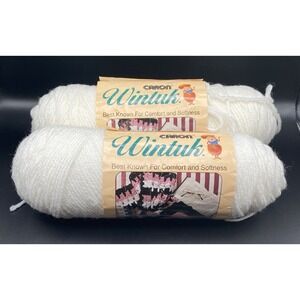 Caron Wintuk 3001 WHITE 4-Ply Worsted Acrylic Yarn 2 Skeins